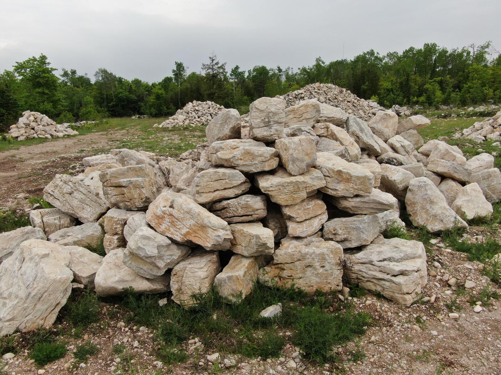 Close stacked character limestone boulders